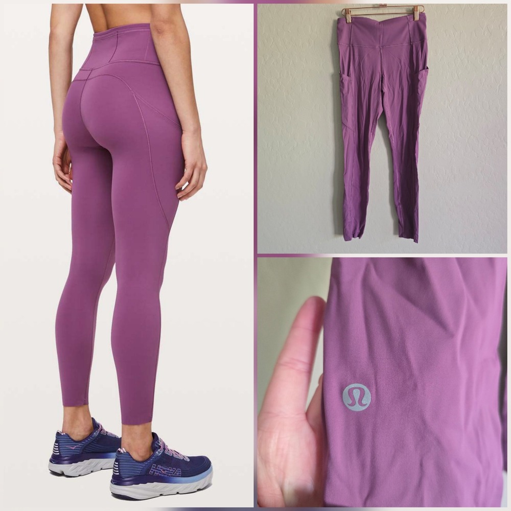 Lululemon Fast and Free 7/8 Tight II Non reflective nulux Size 6 Vintage Plum